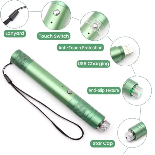 Climberty® USB Rechargeable Green Laser Light 1000m High Power Beam for Presentation Stargazing Hiking Portable Pointer for Teachers Outdoors and Pets 2 PCS Climberty® USB Rechargeable Green Laser Light 1000m High Power Beam for Presentation Stargazing Hiking Portable Pointer for Teachers Outdoors and Pets 2 PCS